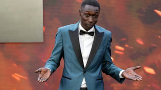FILE – Khaby Lame poses for photographers upon arrival at the premiere of the film ‘Oppenheimer’ in London, July 13, 2023.